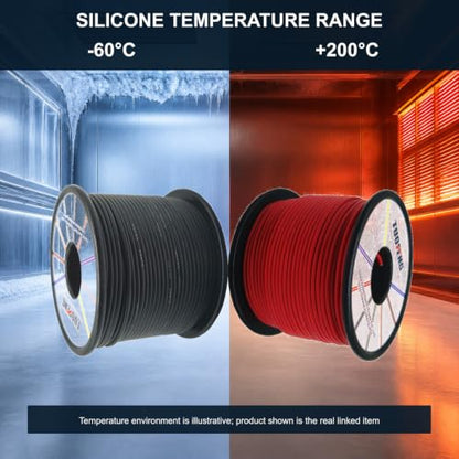 TUOFENG 20 AWG Silicone Wire, 400 ft Red Black Tinned Copper Hookup Wire - size: 20 awg 2 colors each 200ft
