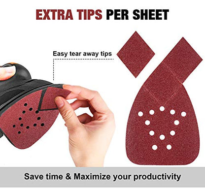 S SATC Mouse Sander Pads 50 PCS Mouse Detail Sander Sandpaper with Extra 3 Tips 60/80/120/150/240 Grits Assortment Mouse Sandpaper 5-1/4" x 3-3/4" 12 Holes - style: 50 PCS 60/80/120/150/240 Grits Mouse Sandpaper