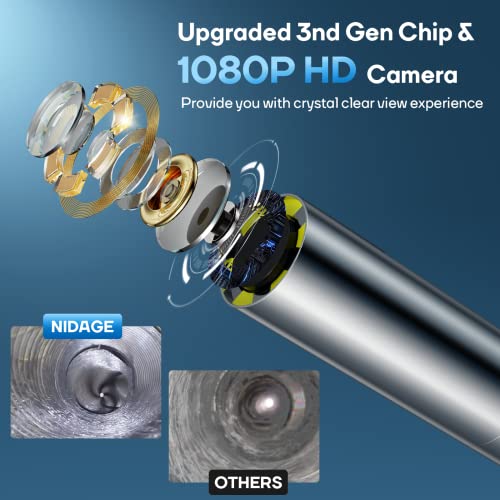 3.9mm Slim Wireless Endoscope, 2.0MP HD Inspection Camera with Light