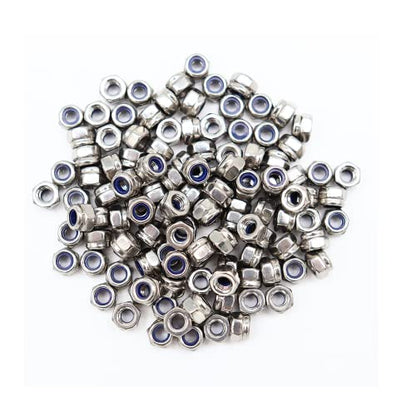 M3‑0.5 Lock Nuts, 300Pcs Stainless Steel Nylock Insert Locking Nuts - size: M3x0.5mm, 300 Pack