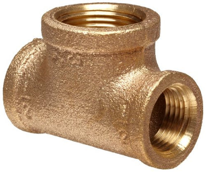 Anderson Metals Brass Threaded Pipe Fitting, Reducing Tee, 1/4" x 1/4" x 1/8" Female - size: 1/4" x 1/4" x 1/8"