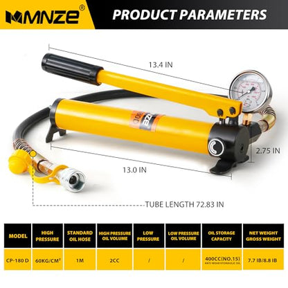 Hydraulic Hand Pump CP-180/CP-700 High Pressure Portable Manual Hydraulic Pump Hydraulic Lifting Cylinder Jack Pump with Pressure Oil Gauge - size: CP-180 with oil gauge
