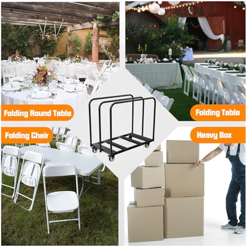 24In Width Folding Table Cart,3 Pole for Separating Area,6 Table Capacity - size: 24In
