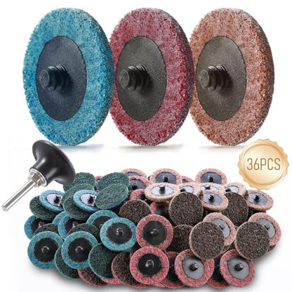 36Pcs 2 Inch Quick Change Discs for Die Grinder, Upgraded 1/4 in Holder