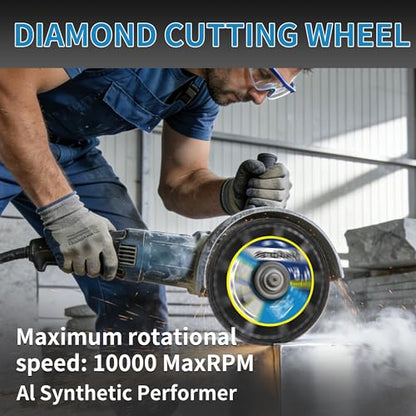 3-Pack 5" Diamond Multi-Purpose Saw Blades,Diamond Blade for Heavy Duty Angle Grinder Versatile Cutting Discs 7/8" Arbor for Metal Tile Marble Quartz Stone Metal Plastic Wet or Dry Use