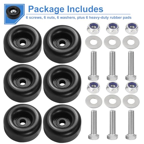 6-Pack Extreme Heavy Duty Rubber Foot Pads, 2.5 Inches Vibration Dampeners