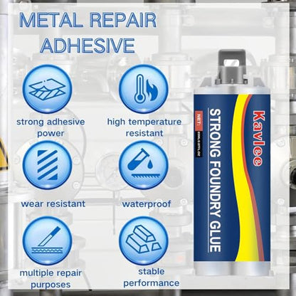 Strong Foundry Glue, High Temperature Resistant Casting Repair, Metal Repair Glue, Premium Liquid Welding Filler for Metal Defects and Repairs, 2pcs - color: AB2PC