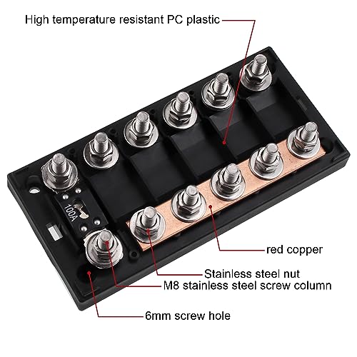 6-Way AMG Mega Fuse Holder Busbar 300 Amp - size: 6 way fuse holder