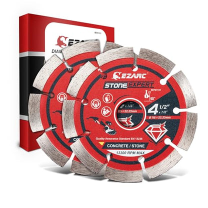 EZARC 4-1/2 Inch Segmented Diamond Blade, 7/8"-20mm-5/8 Arbor, 2-Pack - size: 4.5 Inch