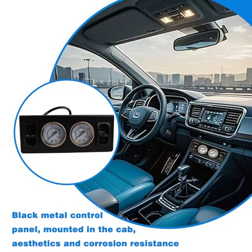 Panel Paddle Valve Switch with Two Air Suspension Pressure Gauge, Air Fittings, Contorl Air Bags in Car Suspension System