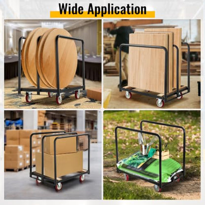 Steel Panel Truck Cart 1000LBS with 4 Swivel Casters and Wood End