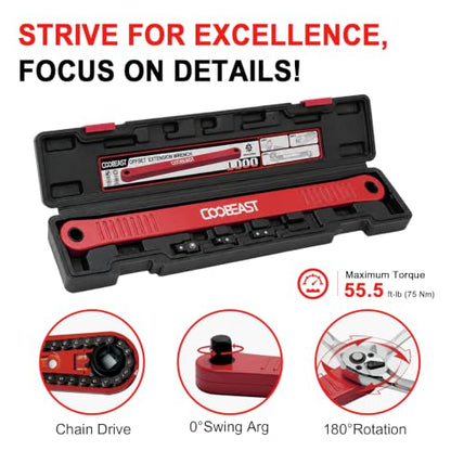3/8 inch Pro Offset Extension Wrench Impact Wrench Extender Tool Socket Set - color: Red, size: 16.34inch