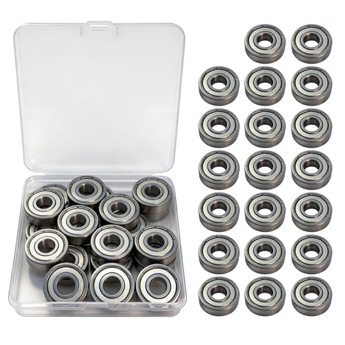 20PCS 608ZZ Deep Groove Ball Bearings Steel 8mm x 22mm x 7mm Miniature Ball Bearing Double Shielded Bearings Pre-Lubricated for 3D Printers Skateboards - size: 608ZZ