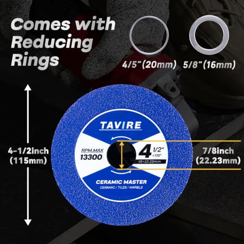 4-1/2 Inch Diamond Saw Blades for Angle Grinder, Tile Cutting Wheel 3Pcs - color: Blue