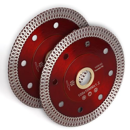 YIJING 2pcs 4" Porcelain Cutting Blade Super Thin Diamond Saw Blade for Cutting Ceramic Porcelain Tile Granite Marble (4"-2pc) - size: 4"-2pc