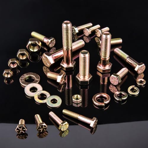 FOLIV 523PCS Grade 8 Bolts and Nuts Assortment Kit, Heavy Duty Nut and Bolt Assortment, 1/4-20 5/16-18 3/8-16 SAE Hex Bolts, Length from 1/2" to 1-1/2" - size: 523PCS 1/4-20 5/16-18 3/8-16