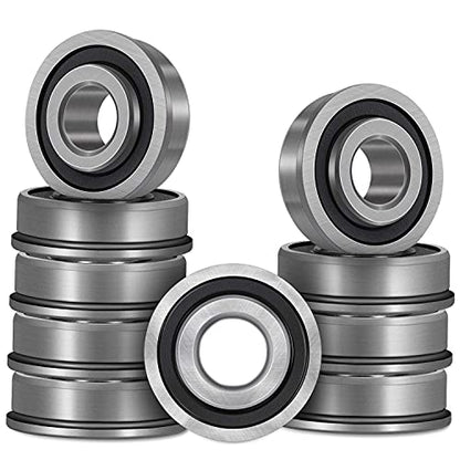 10pcs Flanged Ball Bearings ID 3/4" x OD 1-3/8" for Lawn Mower, Wheelbarrows, Carts & Hand Trucks Wheel, Alternative to 532009040, AM118315, AM127304, 10513, 251210 Etc. - size: ID 3/4" x OD 1-3/8"