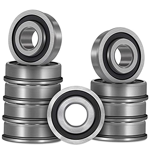 10pcs Flanged Ball Bearings ID 3/4" x OD 1-3/8" for Lawn Mower, Wheelbarrows, Carts & Hand Trucks Wheel, Alternative to 532009040, AM118315, AM127304, 10513, 251210 Etc. - size: ID 3/4" x OD 1-3/8"
