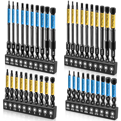 DCWecher 40PCS Allen Wrench Drill Bit Set 2-In 4-In Long Impact Hex Bit Set - size: 2 inch 10 Pieces (Metric)