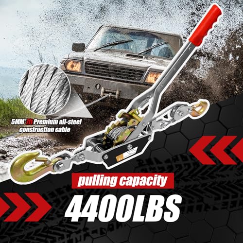 Come Along Winch Pulling Tool 2T, 7FT Cable Winch Puller