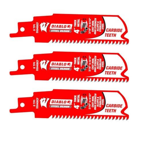 Diablo Steel Demon Carbide Teeth Reciprocating Saw Blades - 3-Pack - size: 4"