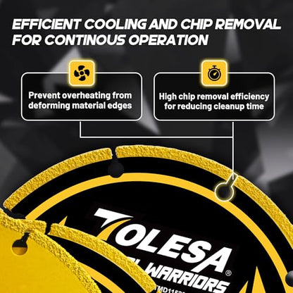 TOLESA Diamond Cutting Wheel 4 1/2 x 7/8 Inch for Metal, Cut Off Wheel with 5000+ Cuts on Rebar, Steel, Iron and INOX, 3 Pack - style: 4 1/2 x 7/8 Inch