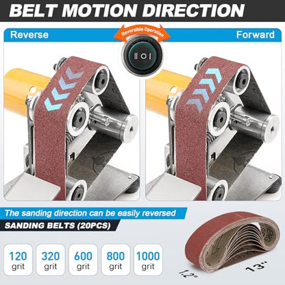 SI FANG Mini Electric Belt Sander Knife-Sharpener Small Bench Grinder - style: Mini Electric Belt Sander Kit