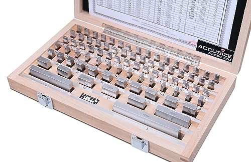 Accusize Industrial Tools Precision 81-Piece Steel Gauge Block Set, Grade B Accuracy, Corrosion-Resistant, P900-S581 - style: Grade B