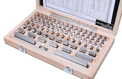 Accusize Industrial Tools Precision 81-Piece Steel Gauge Block Set, Grade B Accuracy, Corrosion-Resistant, P900-S581 - style: Grade B