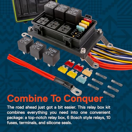 True MODS 12V Automotive Waterproof 5-Pin Prewired Relay Fuse Box Block Kit - style: Prewired Fuse/Relay Kit
