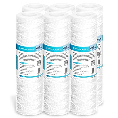 Membrane Solutions 10 Micron 10"x2.5" String Wound Whole House Water Filter - style: 10 Micron