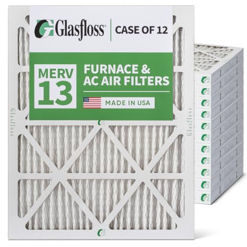 Glasfloss ZL 16x20x2 MERV 13 AC Furnace Air Filters. Case of 12