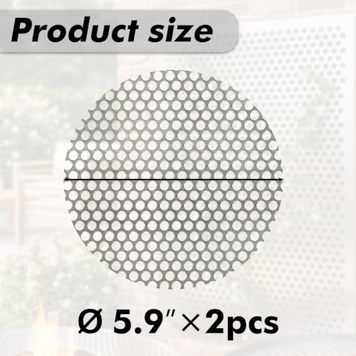 Perforated Metal Sheets 2Pcs 5.9" Round, 1/5" Aperture (0.2",5mm), Metal Screen Panel, Perforated Steel Sheet Perforated Stainless Steel Sheet, 19 Gauge, Flue Ventilation - color: 2pcs 5.9'' Round
