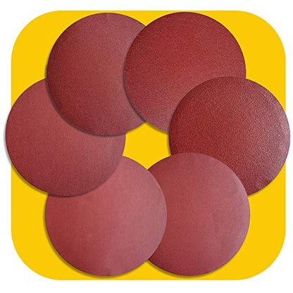60 PCS 6 Inch NO-Hole PSA Aluminum Oxide Sanding Disc, Self Stick(10 Each of 60 100 150 180 240 400 Grit) - style: 6 Inch