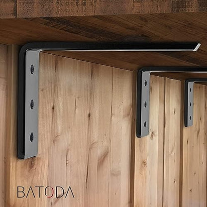 BATODA 8” Countertop Support Steel Brackets (2 PCS), Heavy Duty L Bracket - size: 8 Inch