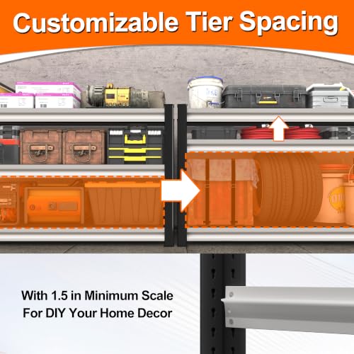Metal Storage Garage Shelving - 40" W x 16" D x 36" H Black&White - size: 3T-WT-40"Wx16"D