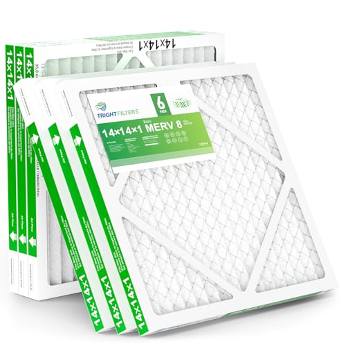 TRIGHTFILTERS 14x14x1 Air Filter 6 Pack, MERV 8 Filter Replacement - size: 14x14x1-6pack