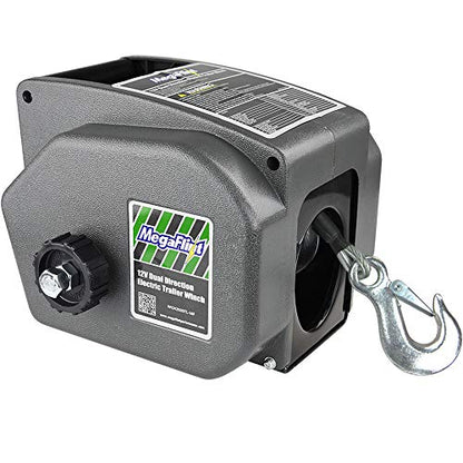 Trailer Winch,Reversible Electric Winch, for Boats up to 6000 lbs.12V DC,Power-in, Power-Out, and Freewheel Operations,30% Higher winching Power Than Regular 6000 lbs Winch (5000lbs Marine)