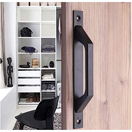 KAFENDA 2 pcs Carbon Steel Sliding Barn Door Handle Wood Gate Door Pull Handle 19.6cm (Sold by wen-) - color: 2PCS