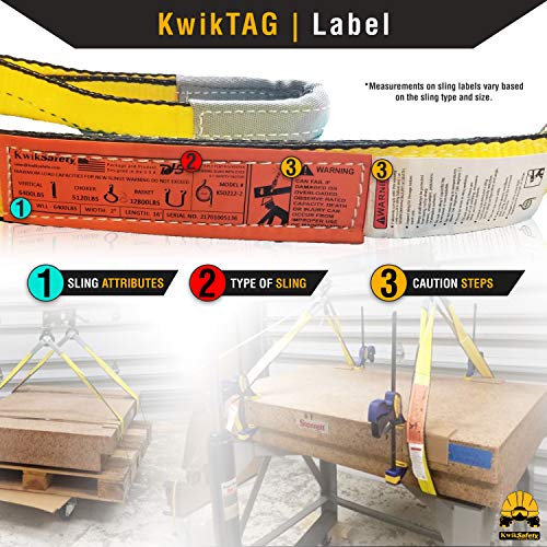 KwikSafety - Charlotte, NC - Mighty Sumo 2”x 20’ Poly Web Sling Lifting Strap Construction ASME OSHA / 6400lbs Vertical 5100lbs Choker 12800lbs Basket/Rigging Moving Towing Hoisting Gear - size: 2"x20' | 6400 lbs