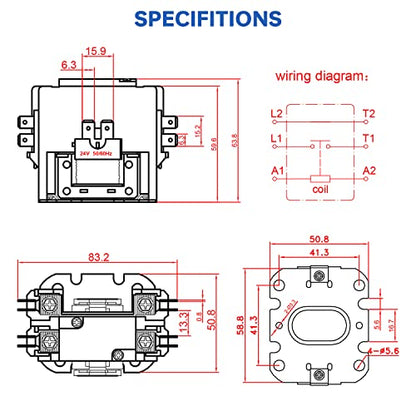 BOJACK 1 Poles FLA 32 Amp Coil 24 VAC Air Conditioner Condenser Compressor Contactor AC Definite Purpose Contactor - size: 1P 32A 24V