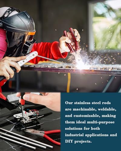 FIVEIZERO 18Pcs 1mm x 300mm 304 Stainless Steel Round Rod - size: 1 mm