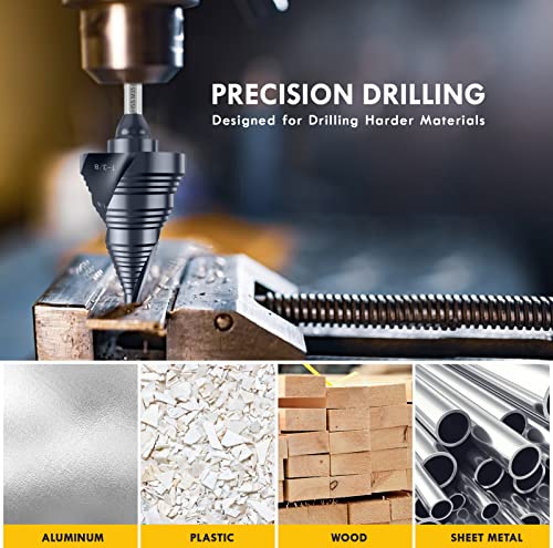 1/4"-1-3/8" Double Sprial Flute M35 Cobalt Step Drill Bit - size: 1/4"-1-3/8"(2 Flute)