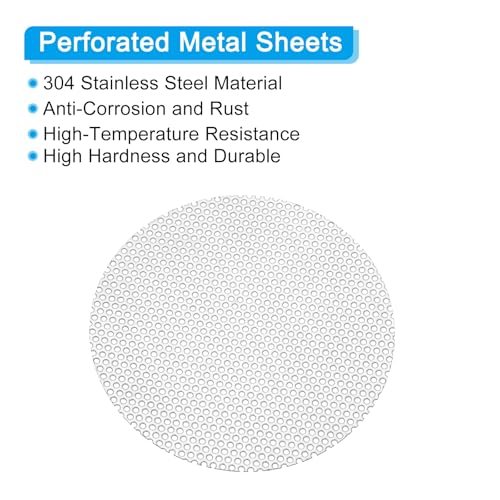 PATIKIL 4" Dia 304 Stainless Steel Perforated Sheet 0.06" Hole 2 Pcs - size: 4inch