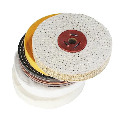 5 Pcs 6" Buffing Wheels, 5/8" Arbor Hole