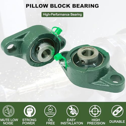 2 Pack UCFL201-8 Pillow Block Bearing - Flange Mounted Pillow Block Bearings - Bearing Steel Bearings with 1/2" Bore - Self Alignment - style: UCFL201-8