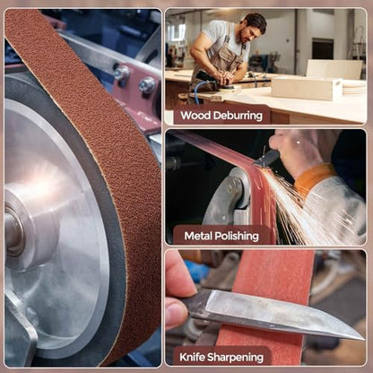 HARFINGTON 4 x 24 Inch Sanding Belts, 12 Pcs 80 Grits Aluminum Oxide Abrasive Belt Sander File Belt for Woodworking, Metal Polishing, Knife Sharpener - size: 4 x 24 Inch(80 Grit)