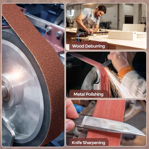 HARFINGTON 3 x 18 Inch Sanding Belts, 12 Pcs 80 Grits Aluminum Oxide Abrasive Belt Sander File Belt for Woodworking, Metal Polishing, Knife Sharpener - size: 3 x 18 Inch(80 Grit)