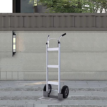 LEADALLWAY Aluminum Hand Trucks Heavy Duty with 10“ Solid Wheels,2 Wheel Dolly 550lbs Capacity