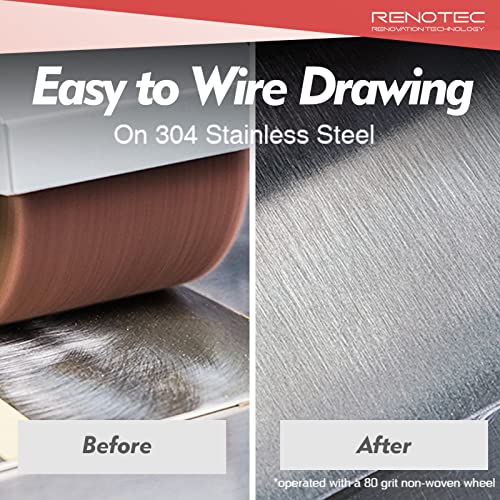 Non-Woven Wire Drawing Flap Wheel, 120x100mm, for Stainless Steel, Copper Satin Finishing and Metal Surface Treatment, SCT Conditioning Buffing Drum for Burnishing Polishing Machine (80 Grit) - style: Grit 80